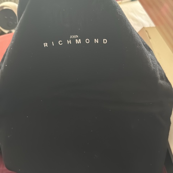 Black n white slightly used John Richmond 4inch stiletto heel halter back strap - Picture 7 of 11